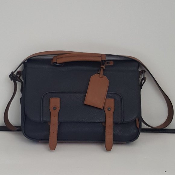 Aldo Bags Mens Aldo Black Brown Messenger Laptop Bag Brief Case